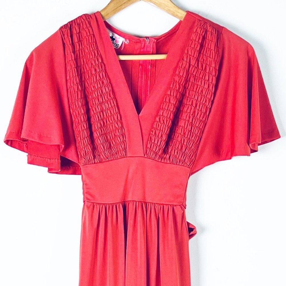 2/$30 Vintage Mandy Designs Orange Maxi Dress S